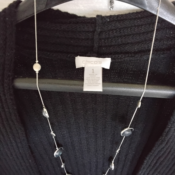 Chico's Black and Gray Cardigan Sweater - Picture 5 of 10